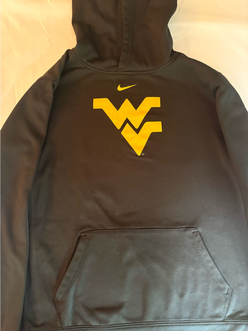 Nike Kids Black Pullover Hoodie with Yellow WV Logo